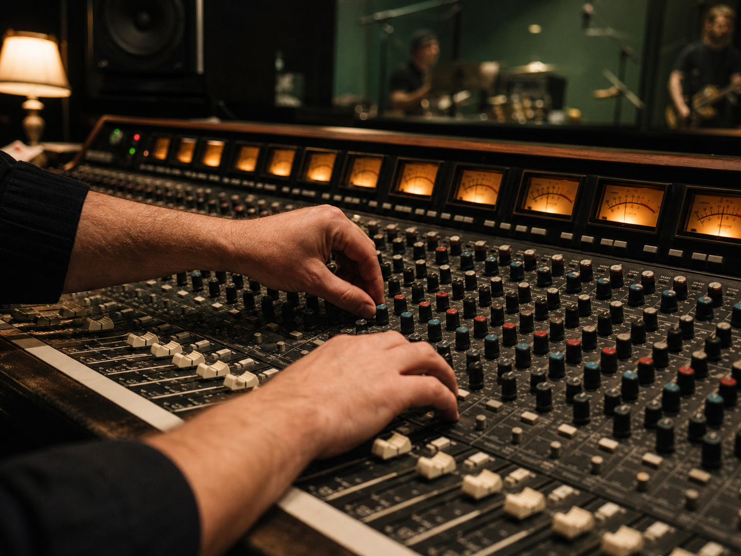 Console analogique pendant une prise live